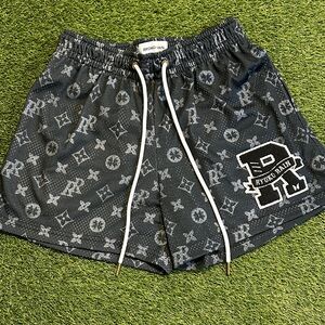 Ryoko Rain Black Athletic Monogram Patterned Shorts